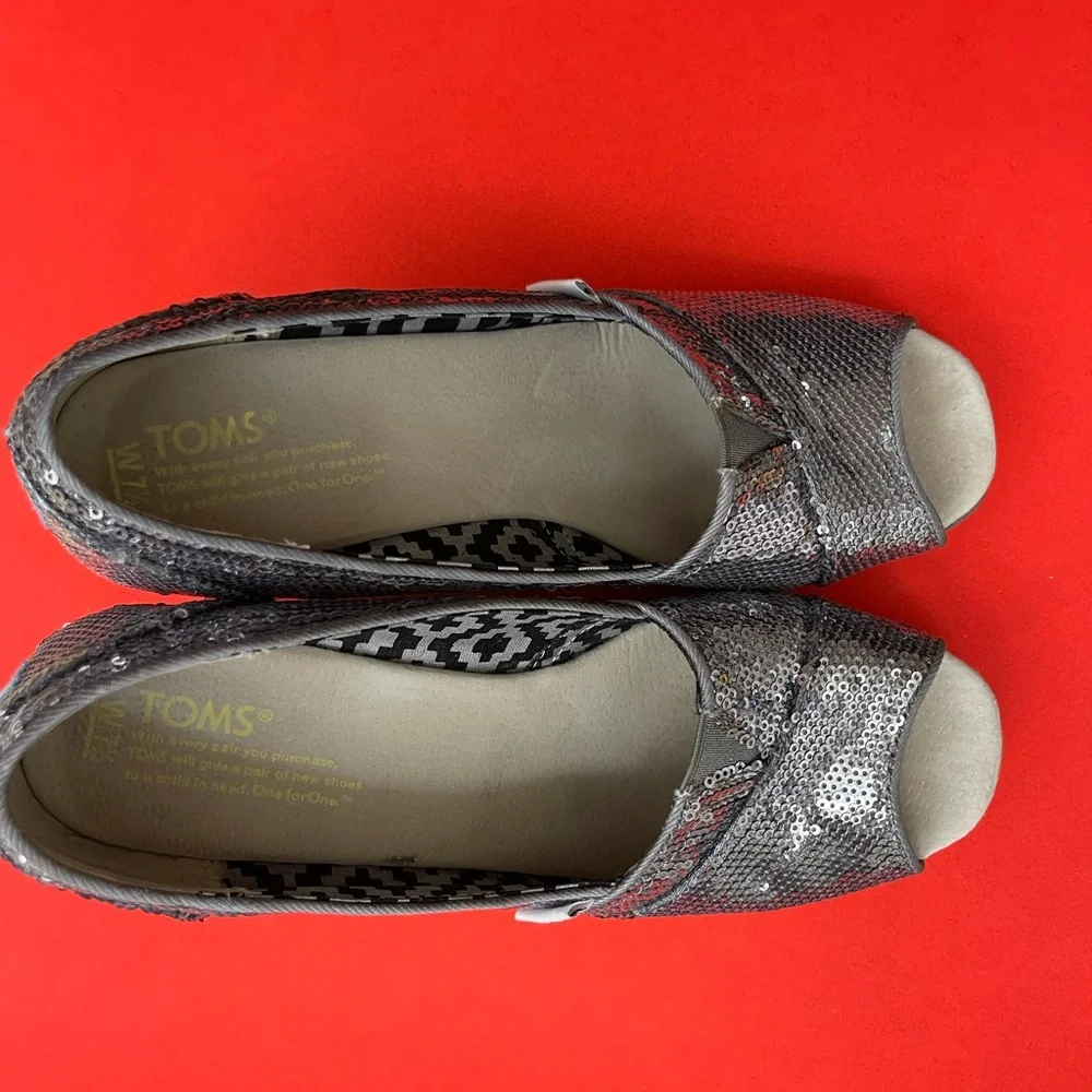 Toms sliver/Gray sequin espadrilles - Picture 3 of 5